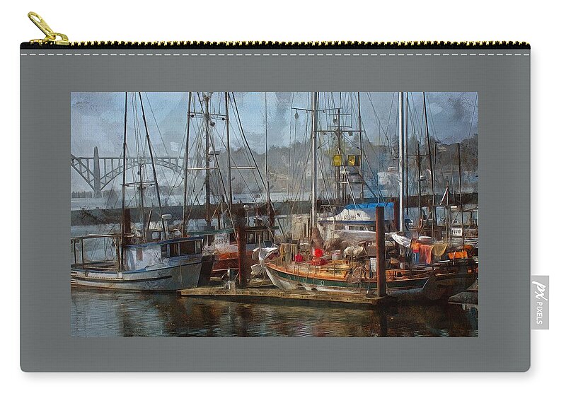 Newport Oregon Zip Pouch featuring the photograph The Bay by Thom Zehrfeld