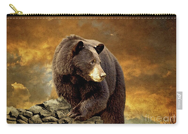 Bear Zip Pouch featuring the photograph The Bear Went Over The Mountain by Lois Bryan