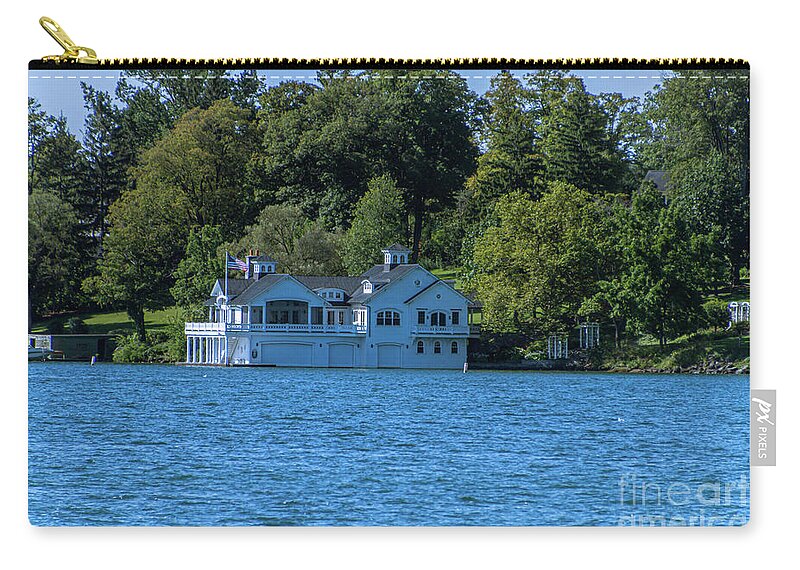 Boathouse Zip Pouch featuring the photograph The Boathouse by William Norton