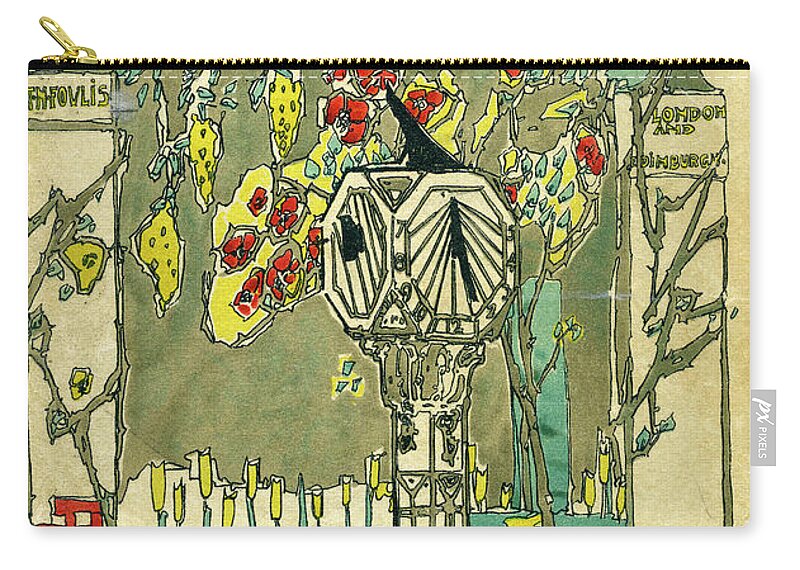Book Cover Zip Pouch featuring the mixed media Cover design for The Book of Old Sundials by Jessie M King
