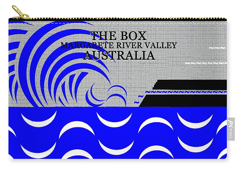 The Box Margarete River Valley Australia Zip Pouch featuring the digital art The Box Australia surfing by David Lee Thompson
