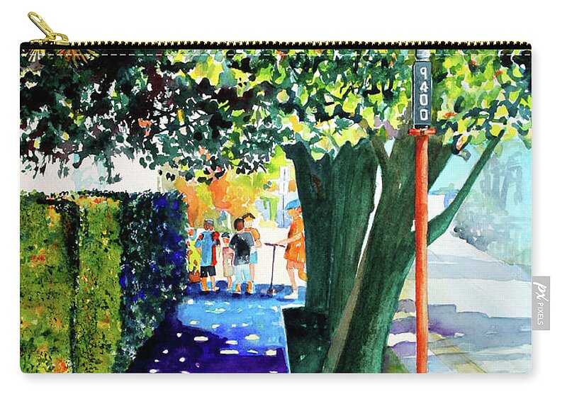 Summer Zip Pouch featuring the painting The Boys of Summer by Phyllis London