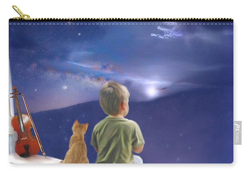 Cats Carry-all Pouch featuring the mixed media Such a Beautiful World by Colleen Taylor