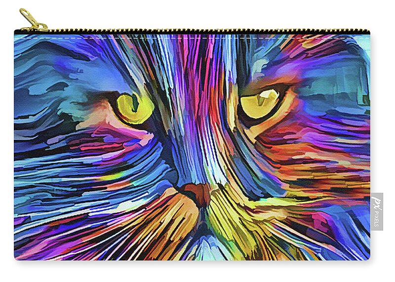 Cat Zip Pouch featuring the photograph The Cat With The Golden Eyes by HH Photography of Florida