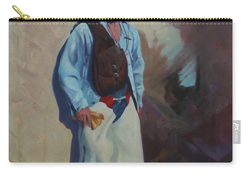 Firurative Art Carry-all Pouch featuring the painting The Cowgirl by Carolyne Hawley