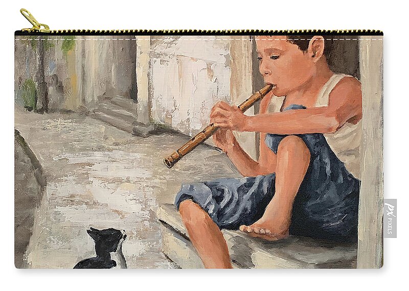 Music Zip Pouch featuring the painting The Critic by Alan Lakin
