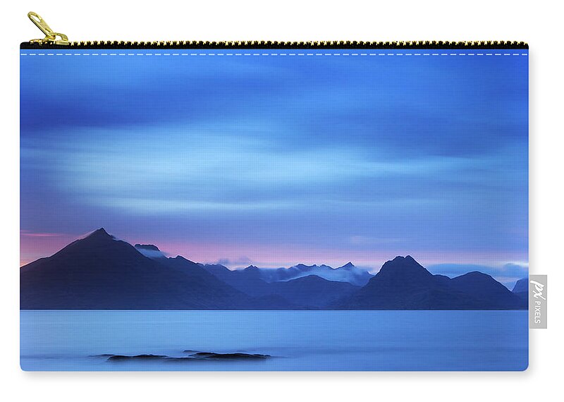 Water's Edge Zip Pouch featuring the photograph The Cuillins At Dusk Near Elgol, Isle by Sara winter