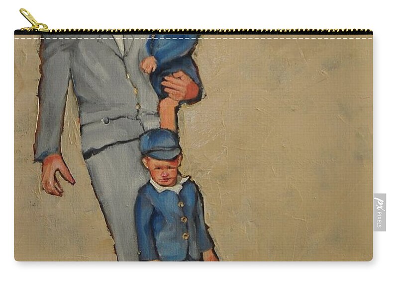 1950's Zip Pouch featuring the painting The Days When Father Knew Best by Jean Cormier