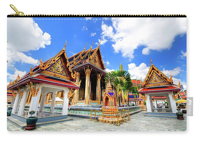 Art Zip Pouch featuring the photograph The Emerald Buddha Temple In Grand by Aleksandargeorgiev