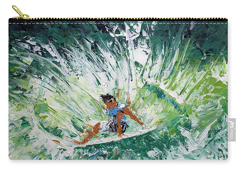 Surf Zip Pouch featuring the painting The FAN by William Love