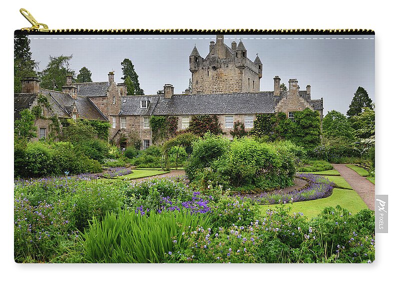 Formal Zip Pouch featuring the photograph The formal Flower Garden south of Cawdor Castle after a rain in by Reimar Gaertner