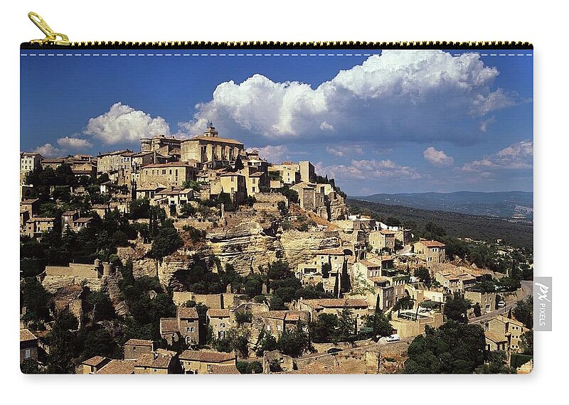 Suburb Zip Pouch featuring the photograph The French Cliff Top Village Of Gordes by Design Pics / Lizzie Shepherd