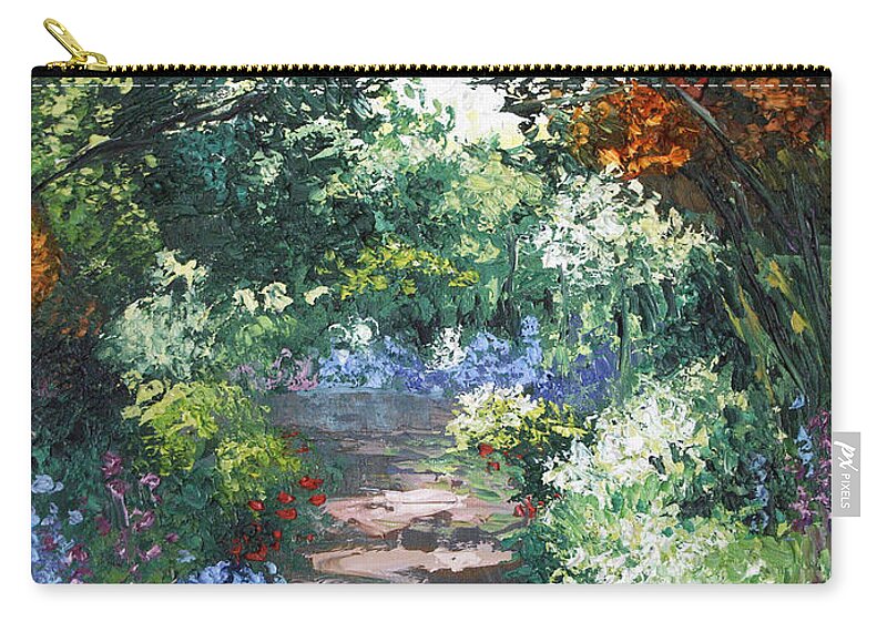 Impressionist Carry-all Pouch featuring the painting The Garden by Anthony Falbo