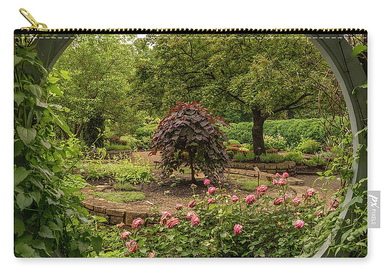 Garden Zip Pouch featuring the photograph The Garden Window by Arthur Oleary