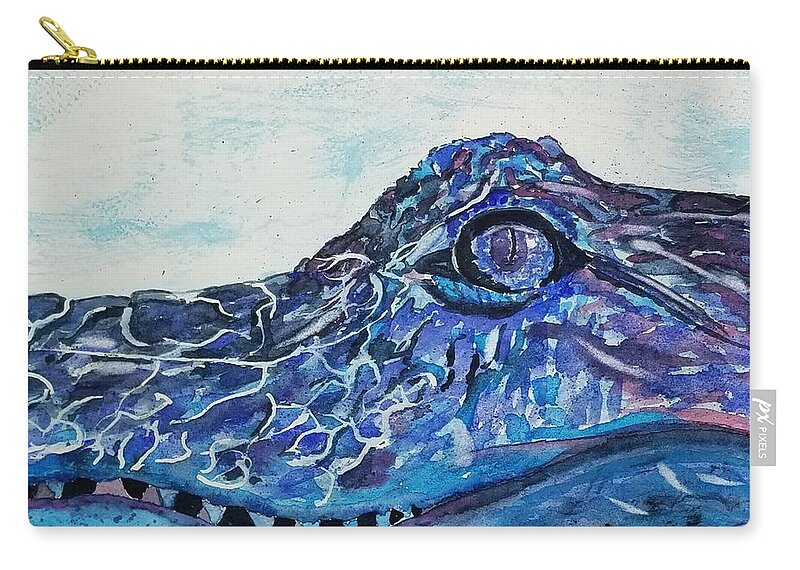 Alligator Carry-all Pouch featuring the painting The Gator Blues by Ann Frederick