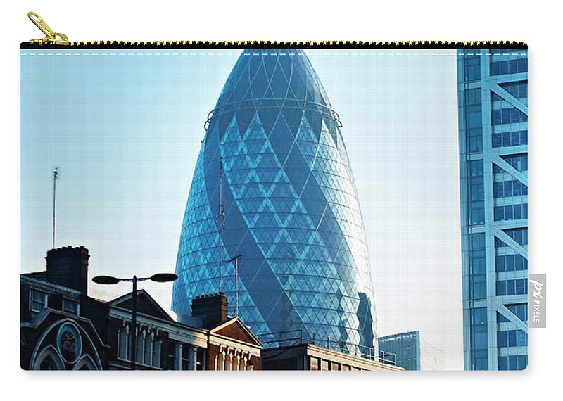 England Zip Pouch featuring the photograph The Gherkin Building, London, England by Liam Norris