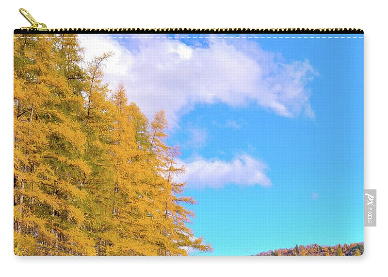 Hdr Zip Pouch featuring the photograph The Golden Tamaracks by David Patterson