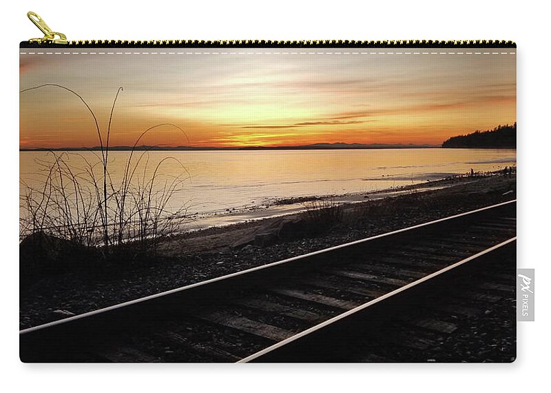 Railway Zip Pouch featuring the photograph The Good Side of the Tracks by Monte Arnold