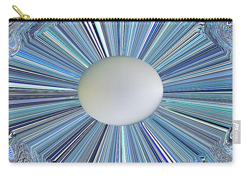 The Great Chicken Egg Abstract Zip Pouch featuring the digital art The Great Chicken Egg Abstract by Tom Janca