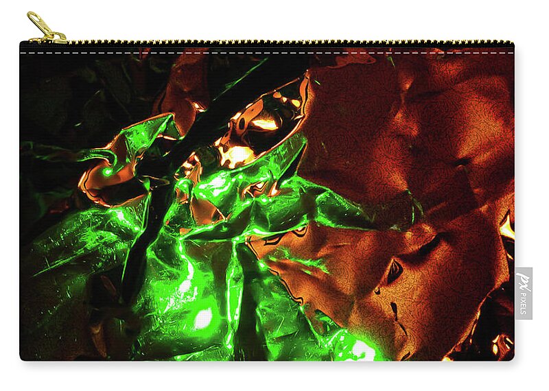 Abstract Zip Pouch featuring the digital art The Green Goblin by Liquid Eye