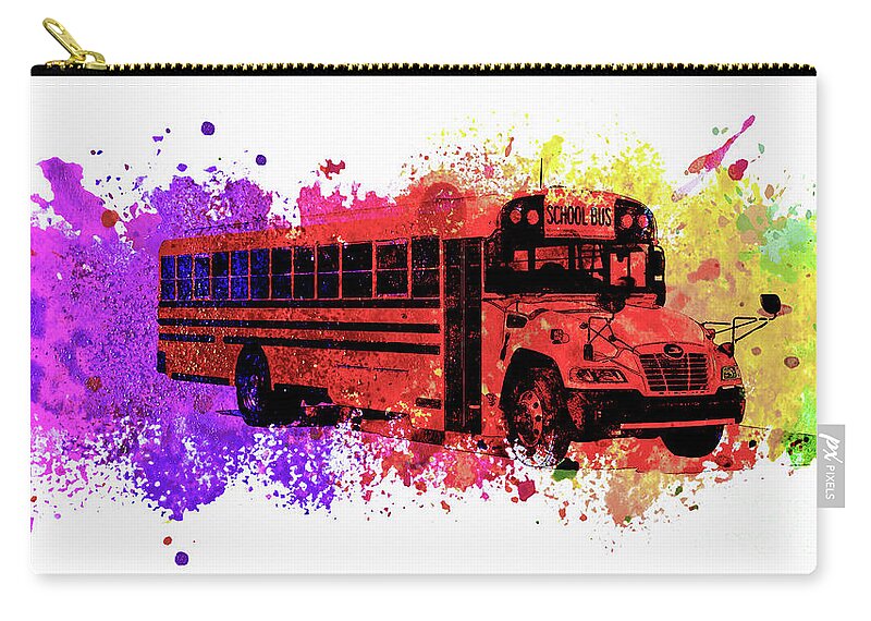 School Bus Zip Pouch featuring the photograph The Groovy School Bus by Billy Knight