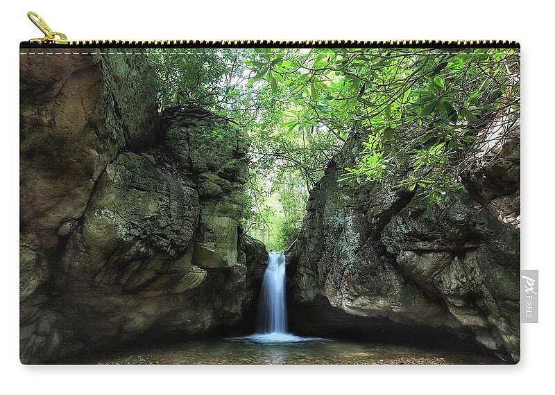 Blue Hole Zip Pouch featuring the photograph The Grotto At The Blue Hole by Chris Berrier