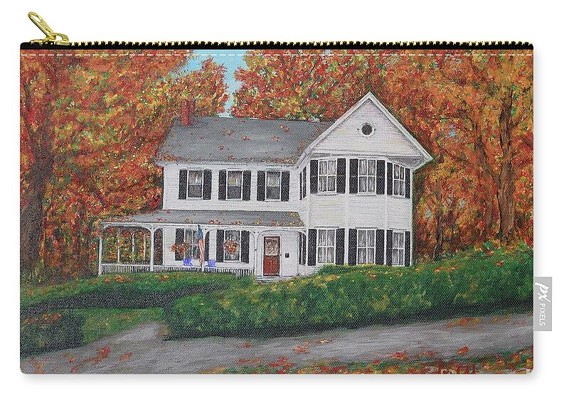 House Zip Pouch featuring the painting The H-A House in Autumn by Aicy Karbstein