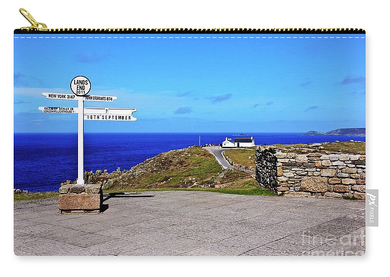 Land's End Zip Pouch featuring the photograph The Iconic Land's End by Terri Waters
