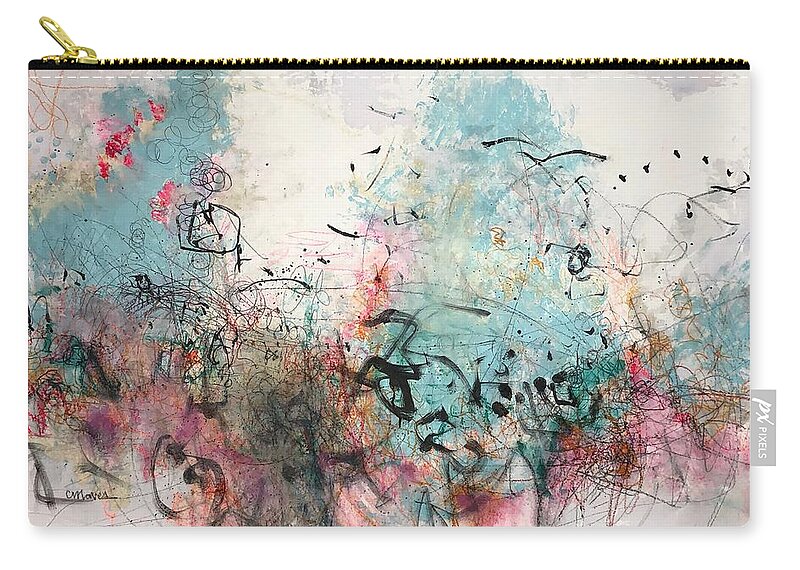 Abstract Zip Pouch featuring the painting The Jesus Painting by Laurie Maves ART
