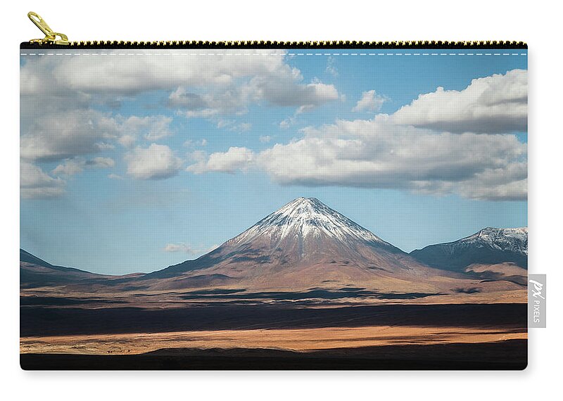 Tranquility Zip Pouch featuring the photograph The Licancabur Volcano, Atacama by Igor Alecsander