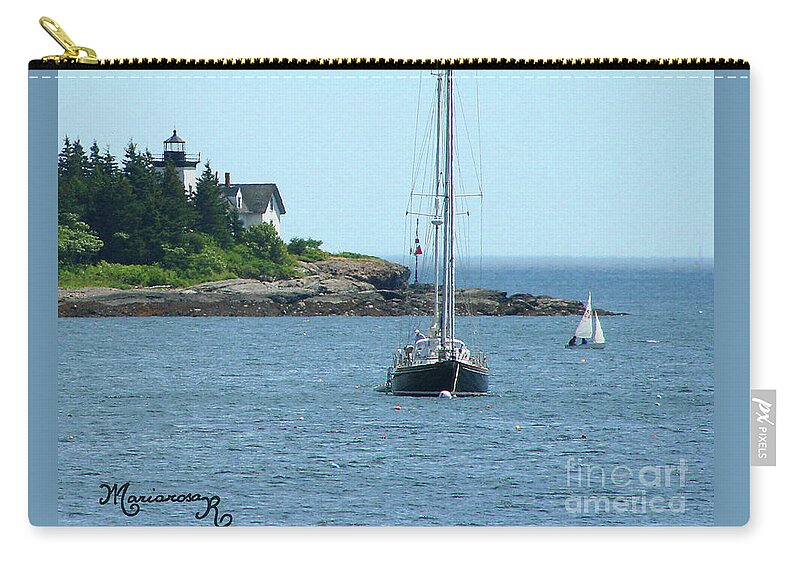 Coastline Zip Pouch featuring the photograph The Little Sailboat That Could by Mariarosa Rockefeller