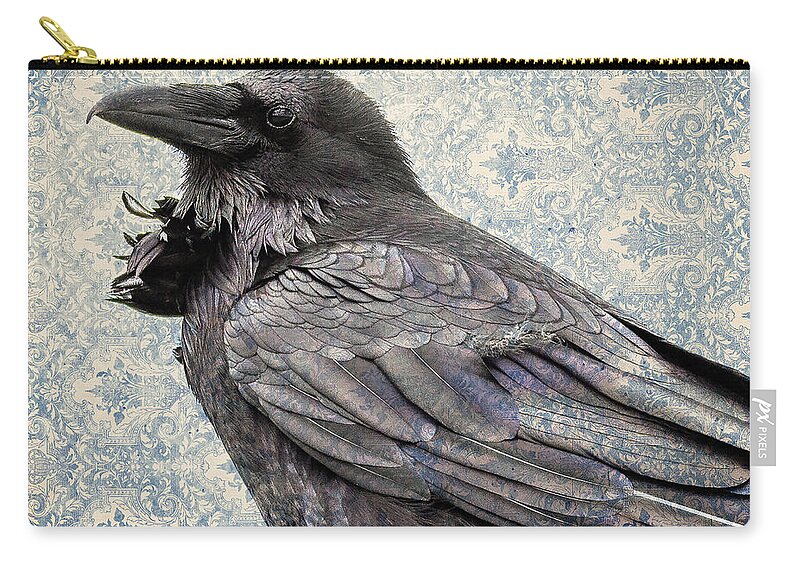 Raven Zip Pouch featuring the photograph The Messenger by Mary Hone