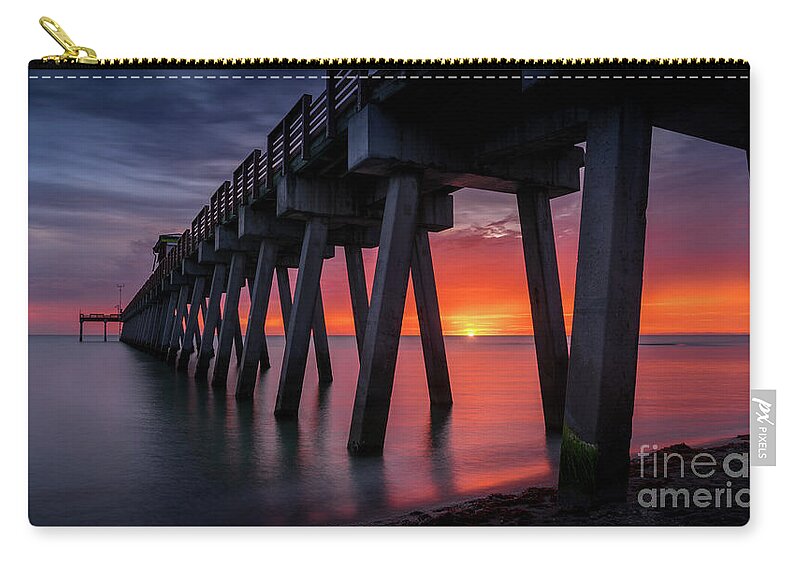 Brohard Park Zip Pouch featuring the photograph The Most Amazing Sunset at the Pier in Venice, Florida by Liesl Walsh