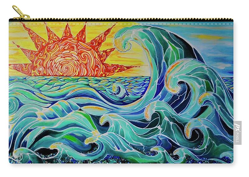 Waves Carry-all Pouch featuring the painting The Mother Wave by Patricia Arroyo
