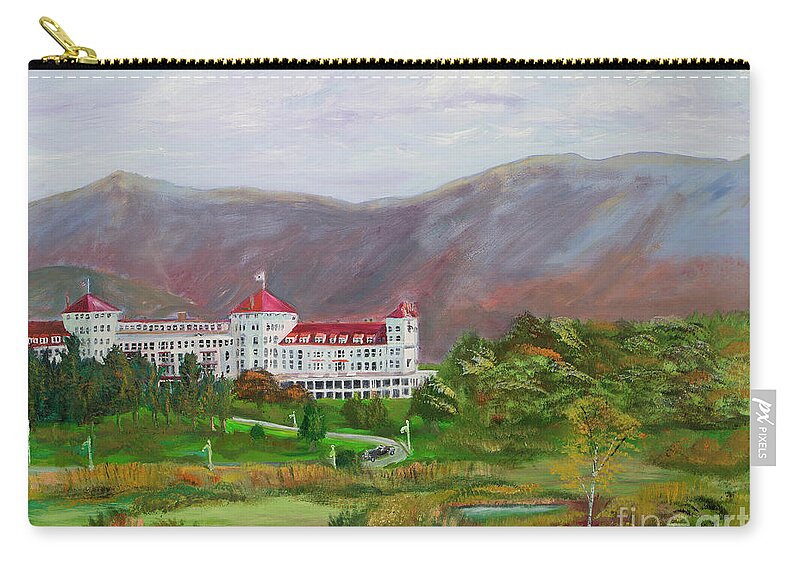 #bretten Woods #mountwashington Zip Pouch featuring the painting The Mount Washington Hotel by Francois Lamothe