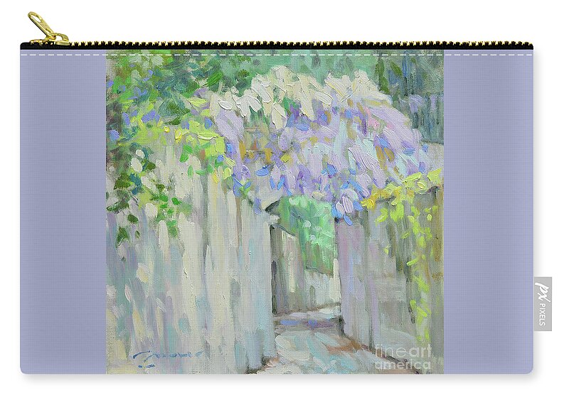 Bellagio Zip Pouch featuring the painting The Music of Spring by Jerry Fresia