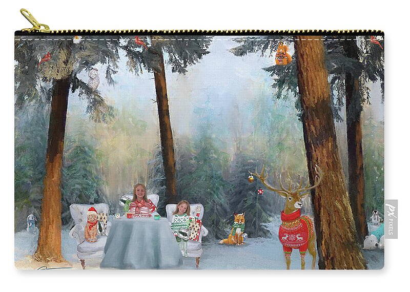 Children Zip Pouch featuring the mixed media The Mystical Magical Wonders of the Forest by Colleen Taylor