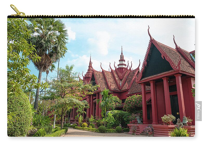 Southeast Asia Zip Pouch featuring the photograph The National Museum In Phnom Penh by Tbradford