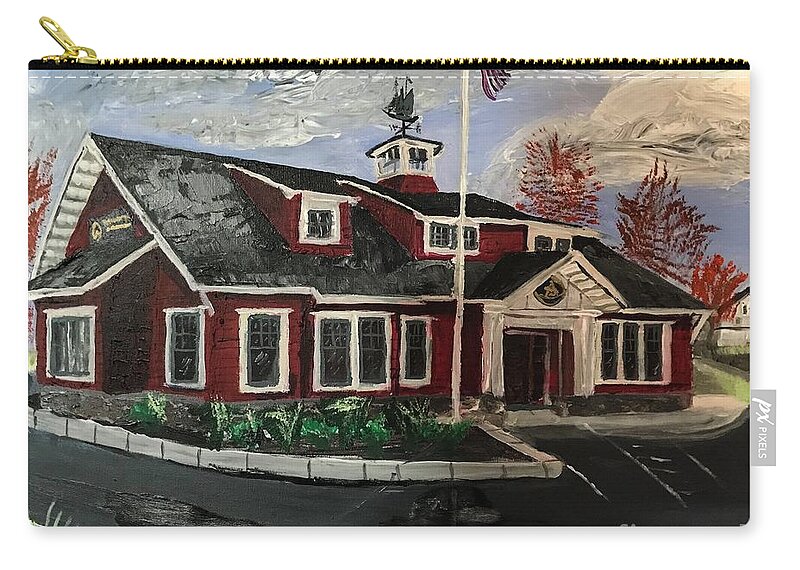 #newburyportbank Zip Pouch featuring the painting The New Dover, NH Branch by Francois Lamothe