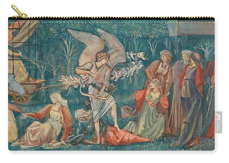 19th Century Art Zip Pouch featuring the drawing The Passing of Venus by Edward Burne-Jones