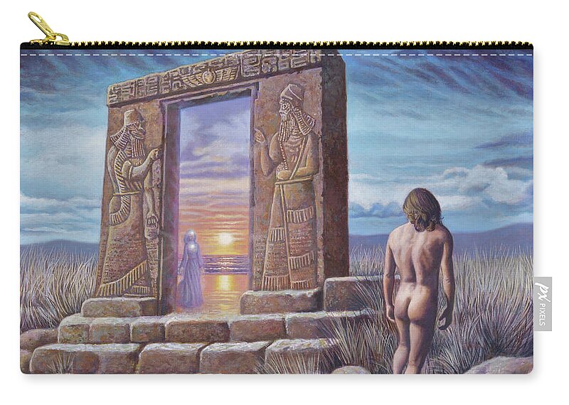 Portal Zip Pouch featuring the painting The Portal by Miguel Tio