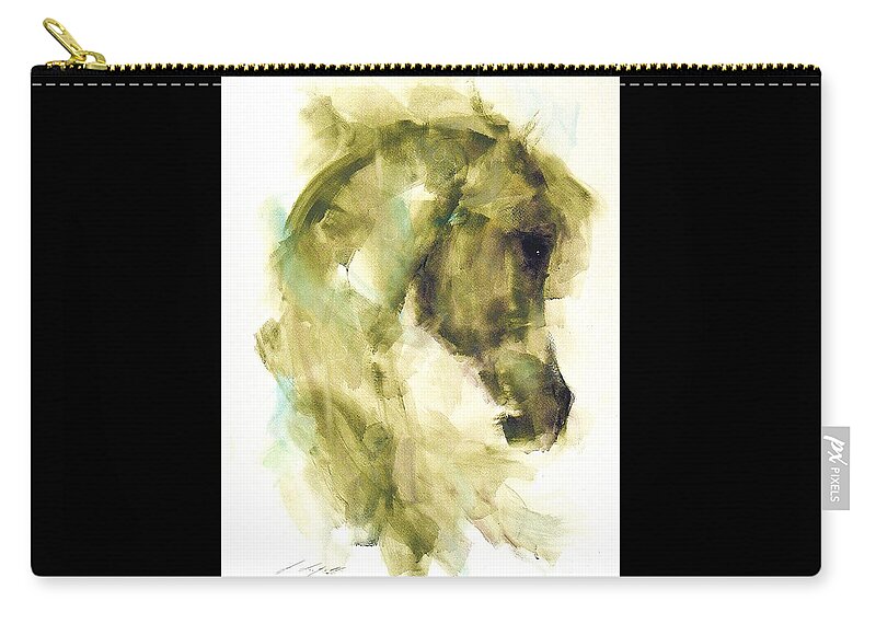 Horses Zip Pouch featuring the painting The Sage by Janette Lockett