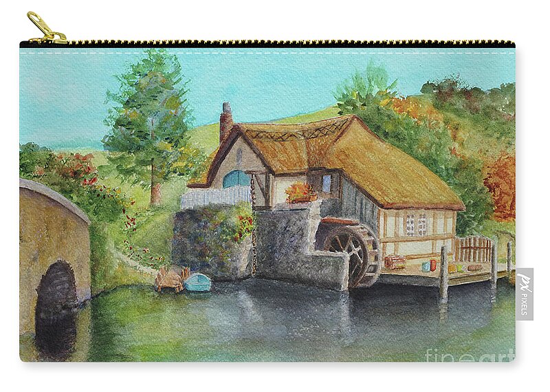 New Zealand Carry-all Pouch featuring the painting The Shire by Karen Fleschler