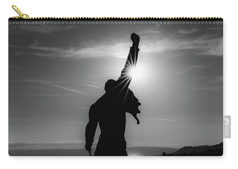 Freddie Mercury Zip Pouch featuring the photograph The Show Must Go On II by Nando Lardi
