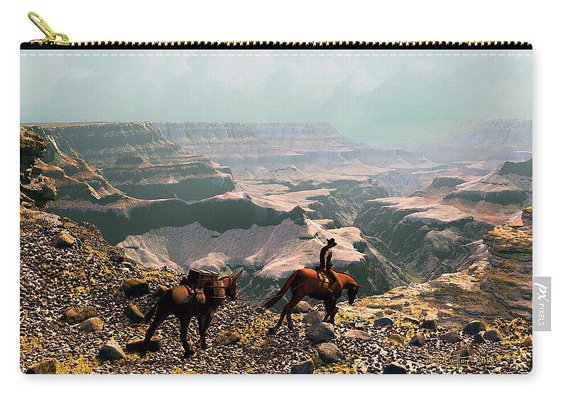 Dieter Carlton Zip Pouch featuring the painting The Sinking Earth by Dieter Carlton