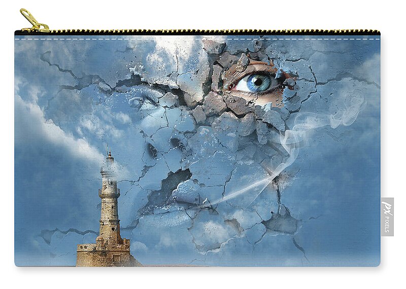 Woman Zip Pouch featuring the digital art The Sky is the Limit or False Illusions and Imagination Duplicity by George Grie