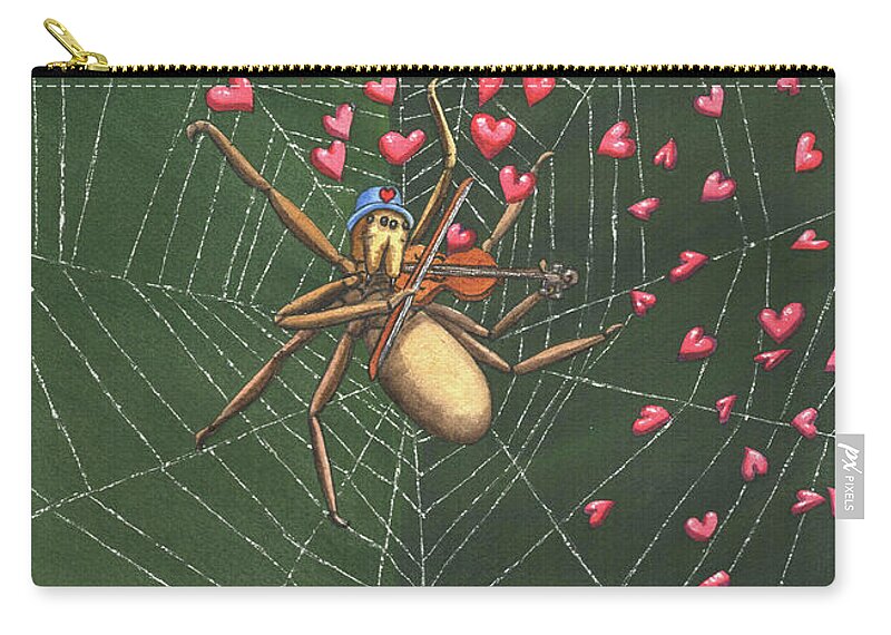 Spider Zip Pouch featuring the painting The Soloist by Catherine G McElroy