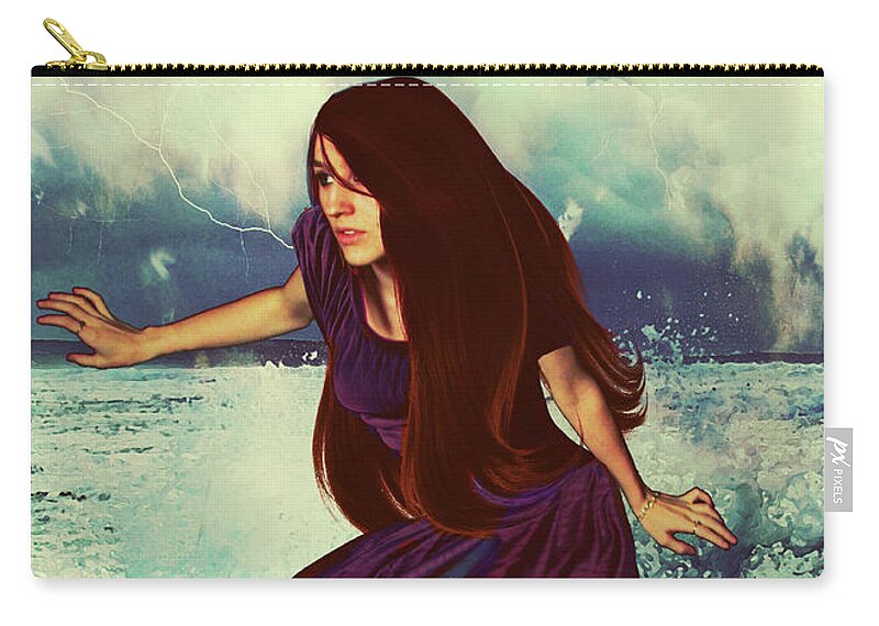 Storm Zip Pouch featuring the digital art The Storm Is Here by Marissa Maheras