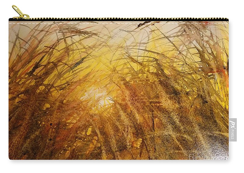 The Sunset J Zip Pouch featuring the painting The sunset J by Han in Huang wong