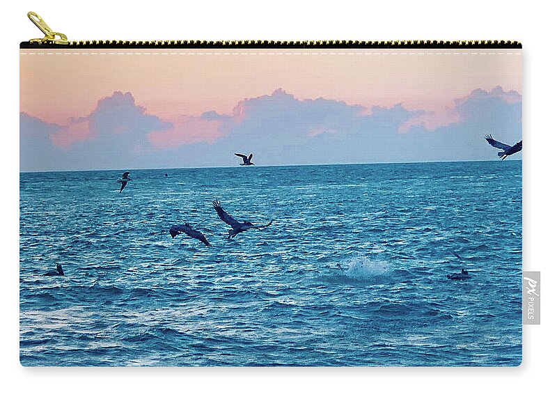 Birds Carry-all Pouch featuring the photograph Captiva Island The Sunset Seabird Feast 2 by Shelly Tschupp